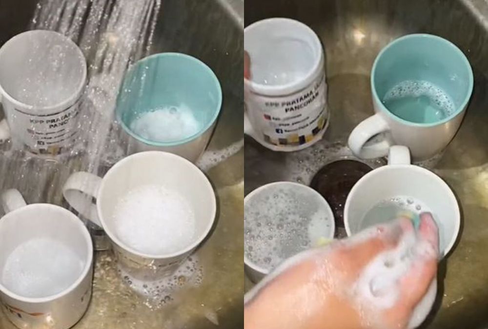 Trik bersihkan gelas dengan noda kuning menahun cuman pakai bahan dapur © 2023 brilio.net