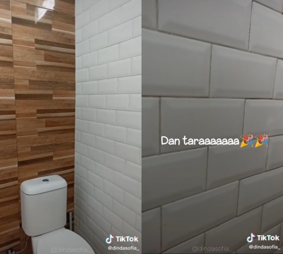 dinding keramik kamar mandi berkerak © TikTok dinding keramik kamar mandi berkerak © TikTok