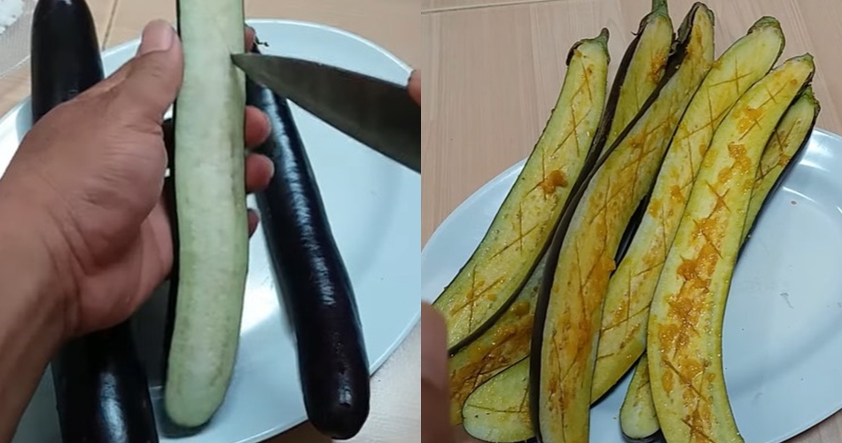 Bukan pakai tepung bumbu, ini cara mengolah terong goreng supaya empuk dan antihambar