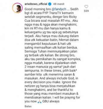 surat terbuka fandy christian © instagram