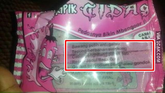 tulisan lucu kemasan makanan © berbagai sumber