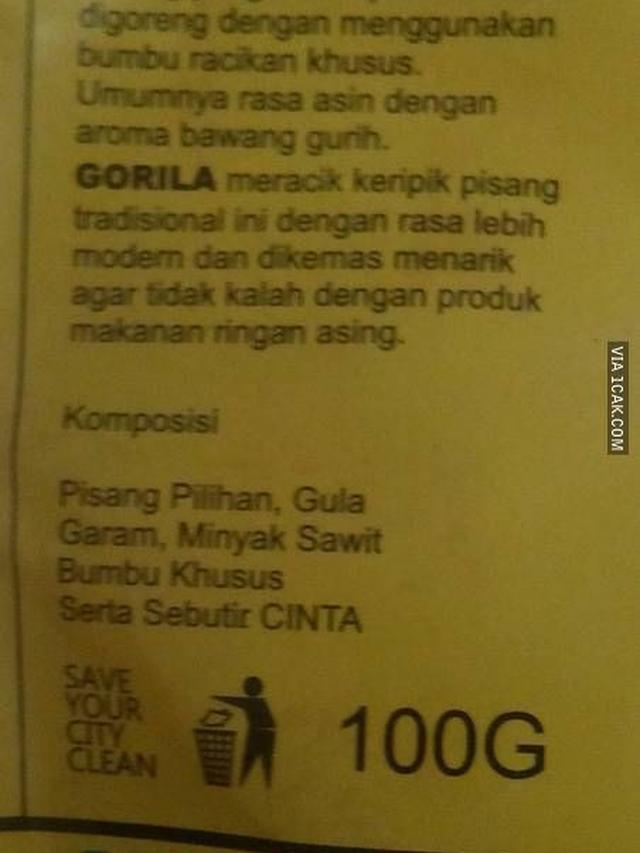 tulisan lucu kemasan makanan © berbagai sumber
