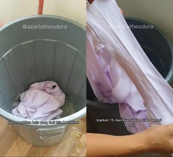 hilangkan noda membandel pada kerah © TikTok hilangkan noda membandel pada kerah © TikTok