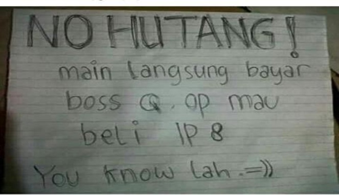 Potret kocak peringatan di warnet © berbagai sumber