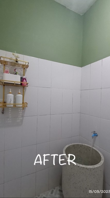 Kamar mandi dengan desain jadul direnovasi jadi modern, potret before-afternya bikin lupa bentuk asli