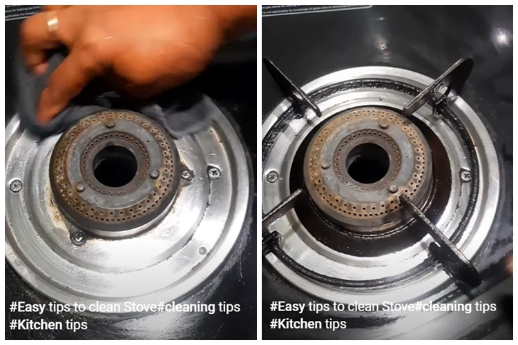 Modal 2 bahan dapur, begini cara mudah bersihkan tungku burner kompor tanam yang berkerak