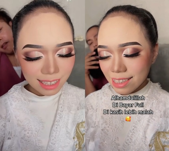 wanita berjerawat jadi pengantin sunda © TikTok wanita berjerawat jadi pengantin sunda © TikTok