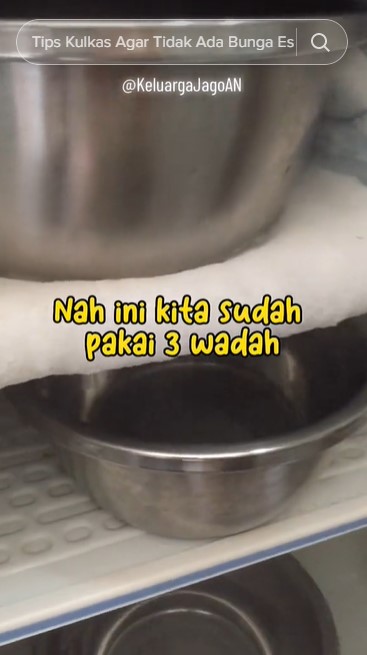 Tanpa plastik dan kipas angin, ini cara cepat mencairkan bunga es di kulkas