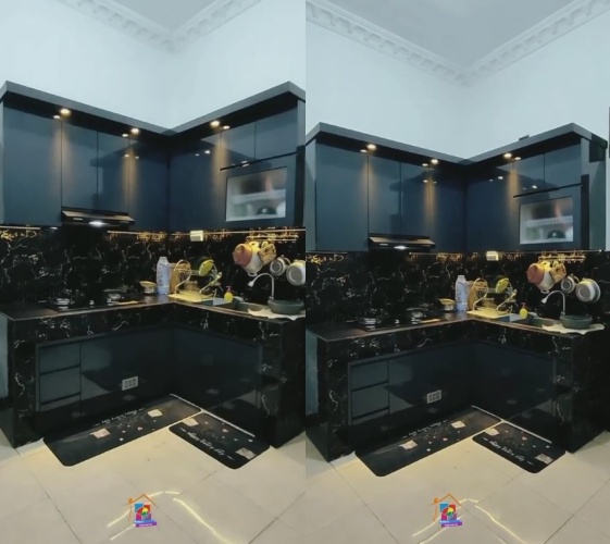 Modal Rp 10 juta dapur jadul direnovasi dengan kitchen set marmer, hasilnya bikin netizen tak percaya