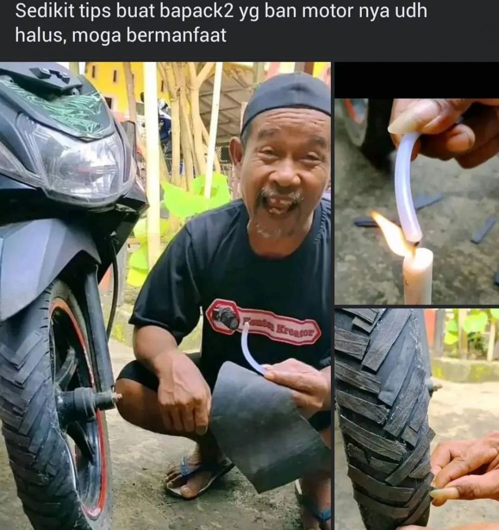 kelakuan orang saat nambal ban bocor © berbagai sumber kelakuan orang saat nambal ban bocor © berbagai sumber