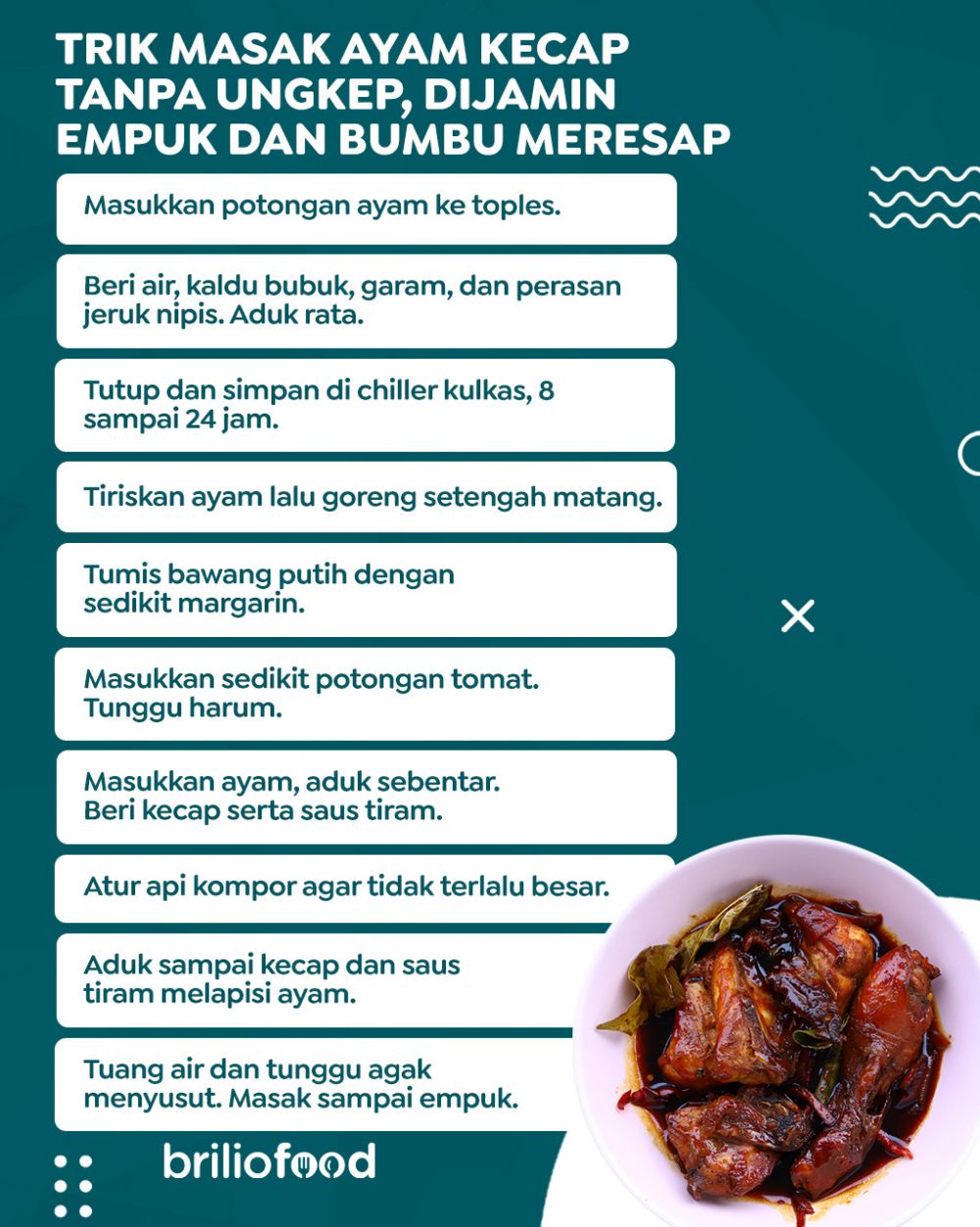 Tanpa diungkep, ini trik masak ayam kecap agar empuk dan bumbunya meresap sempurna