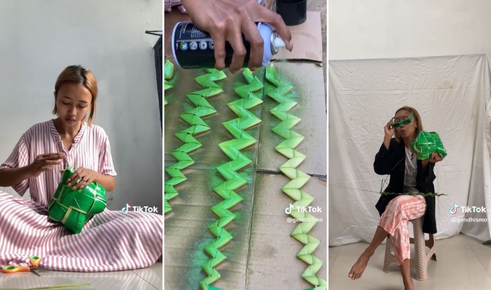 jadi model pakai janur © TikTok