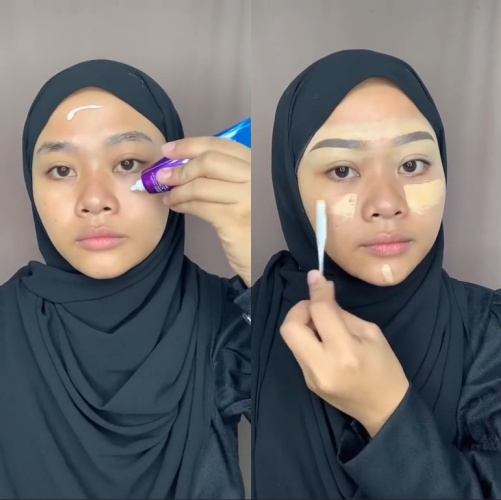 Niatnya mau recreate makeup Ria Ricis © TikTok Niatnya mau recreate makeup Ria Ricis © TikTok