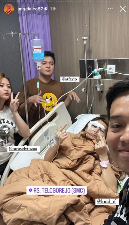 kondisi angela lee pasca kecelakaan di jalan semarang-yogyakarta © berbagai sumber