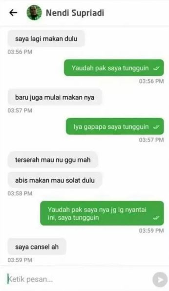 Chat lucu driver ojek online marah Berbagai sumber Chat lucu driver ojek online marah Berbagai sumber