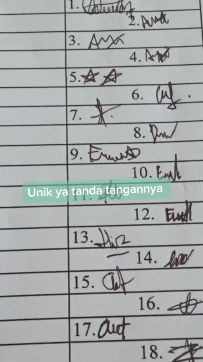 tanda tangan nyeleneh © TikTok