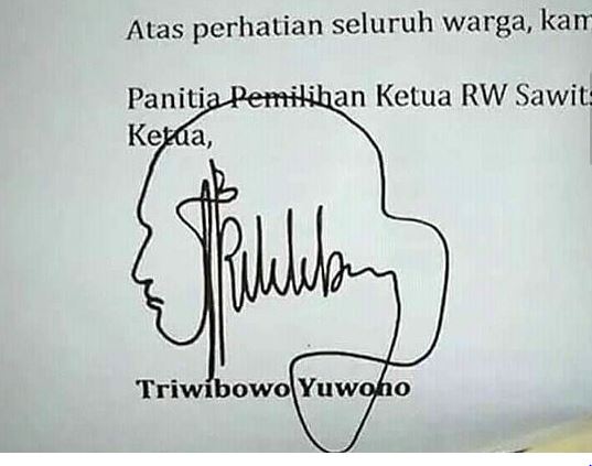 potret kocak tanda tangan Berbagai sumber