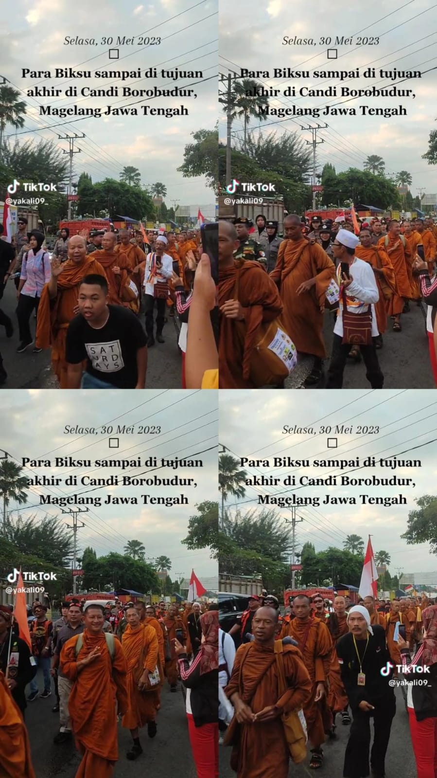 Biksu Thailand di Candi Borobudur © TikTok Biksu Thailand di Candi Borobudur © TikTok
