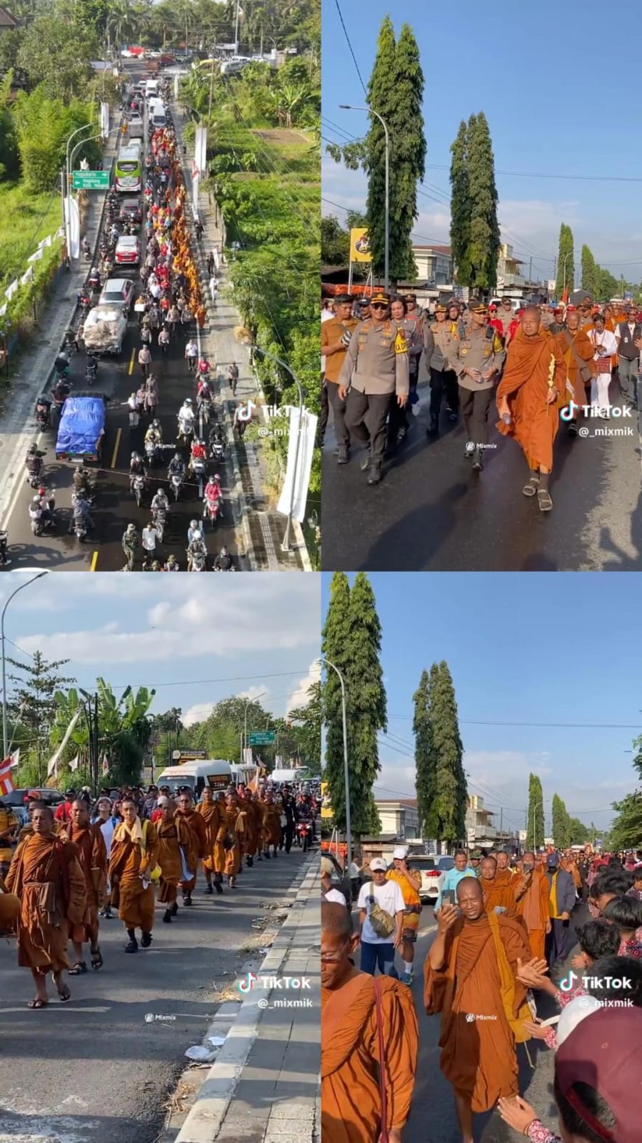 Biksu Thailand di Candi Borobudur © TikTok Biksu Thailand di Candi Borobudur © TikTok