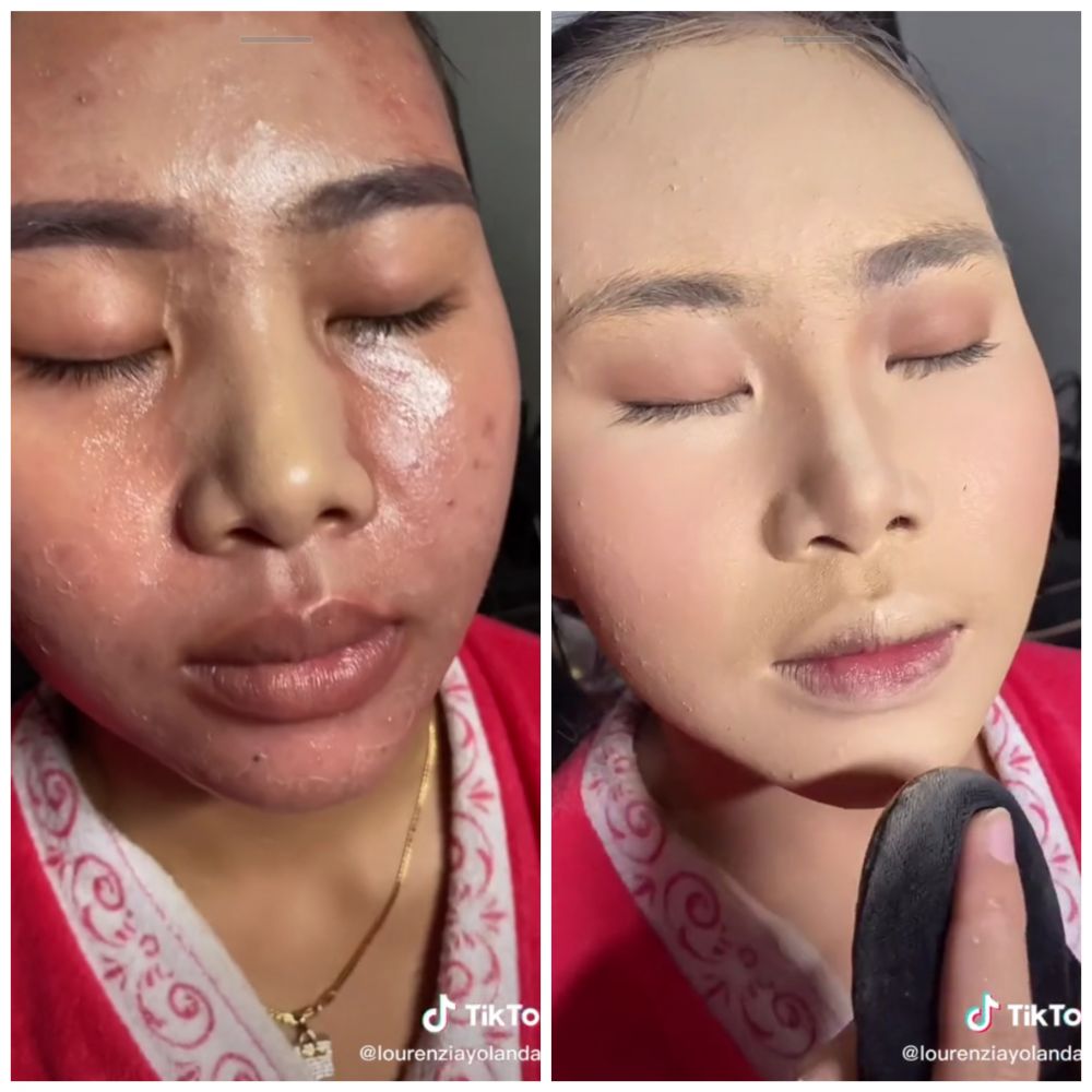 makeup pengantin berjerawat © TikTok makeup pengantin berjerawat © TikTok