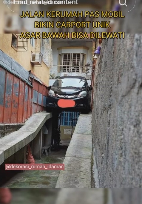 carport unik di gang © TikTok/@dekorasi_rumah_idaman carport unik di gang © TikTok/@dekorasi_rumah_idaman