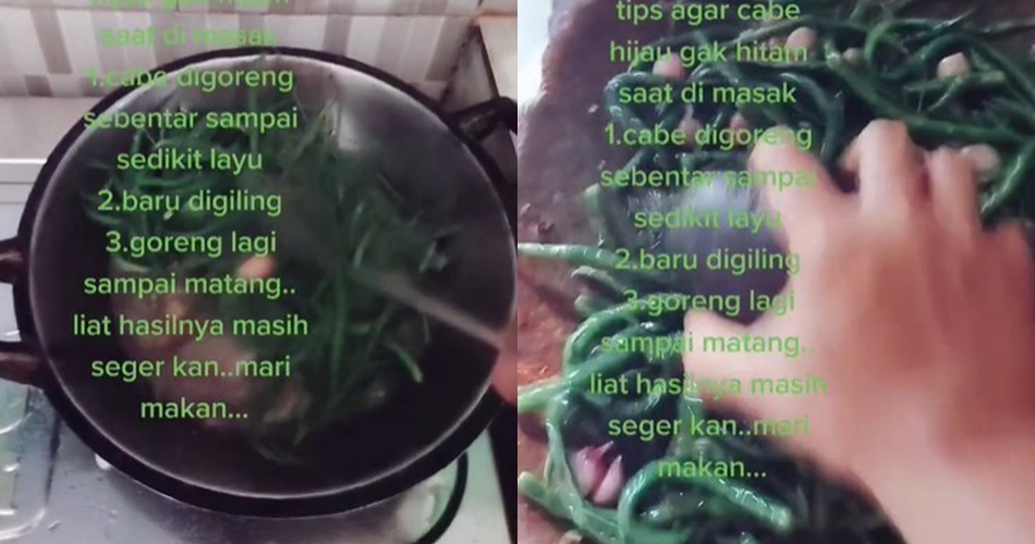 Tanpa ditambah jeruk nipis, ini trik bikin sambal cabai hijau agar warnanya tak menghitam
