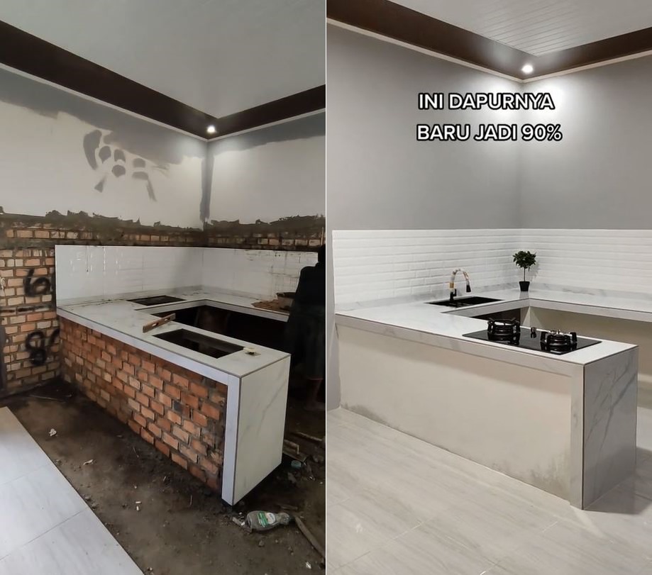 makeover dapur dua tema © TikTok