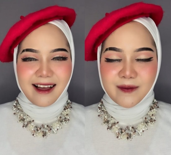 Wanita berjerawat ini auto mulus © TikTok