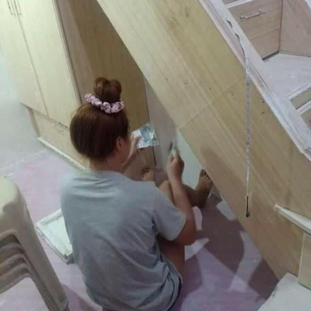Ruangan mirip gang batako sempit disulap jadi kamar minimalis  © Facebook/Haizel Joy Cailes Salvacion