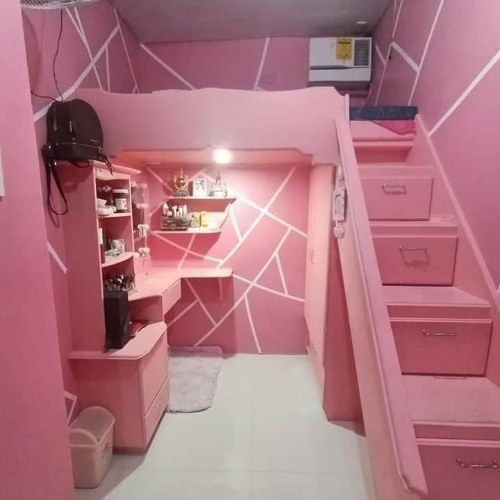 Ruangan mirip gang batako sempit disulap jadi kamar minimalis  © Facebook/Haizel Joy Cailes Salvacion