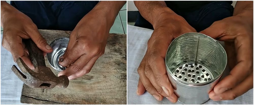 Bermodal kaleng bekas, ini cara membuat cetakan cendol menggunakan 3 alat sederhana