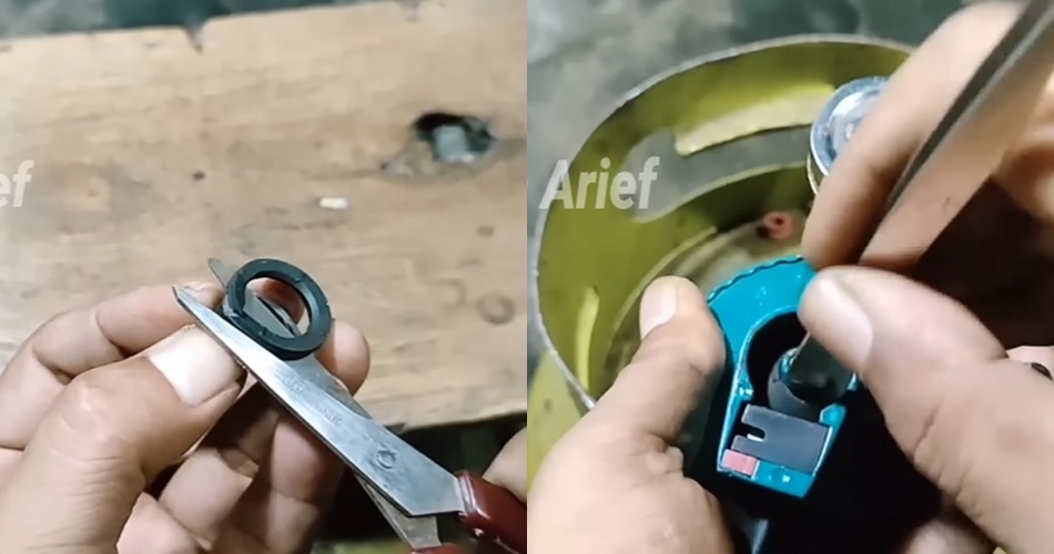 Bukan karet gelang atau potongan ban, ini cara mengganti seal tabung gas yang longgar pakai 1 alat