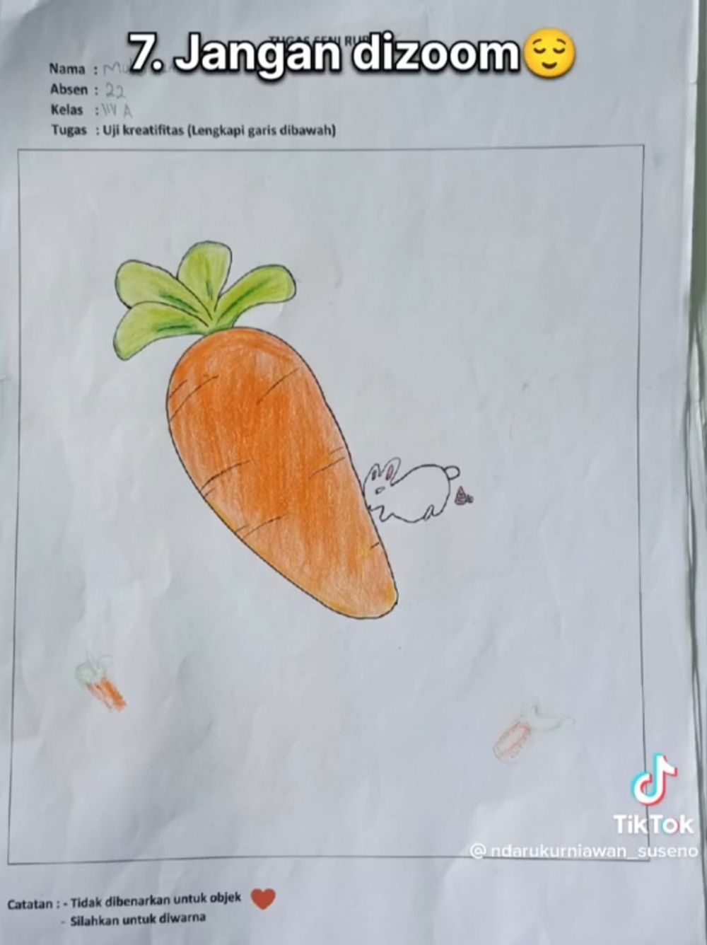 tugas seni rupa siswa kelas 1 SMP © TikTok