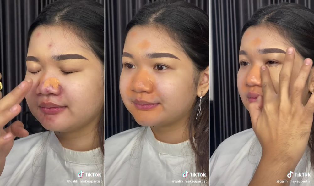 makeup hidung berjerawat © TikTok
