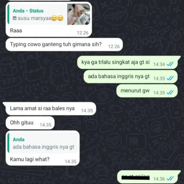 chat lucu memakai bahasa Inggris © berbagai sumber