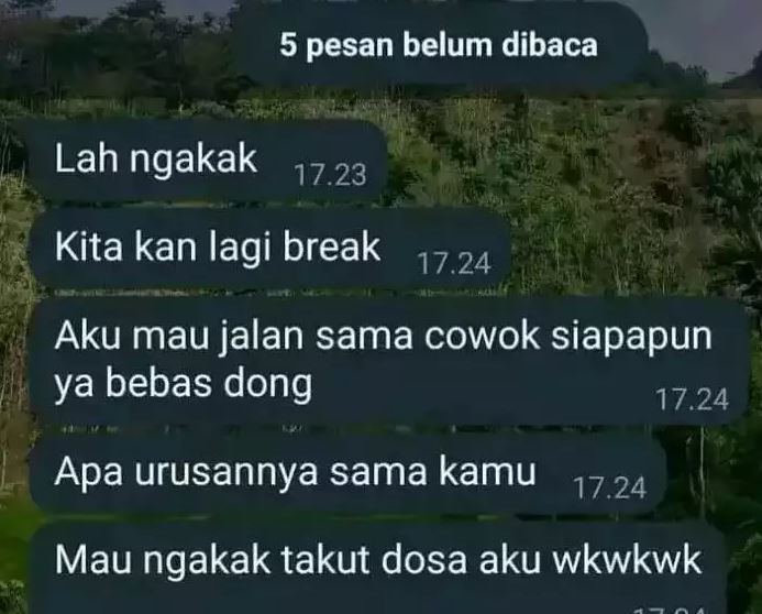 Chat lucu pacar posesif Berbagai sumber