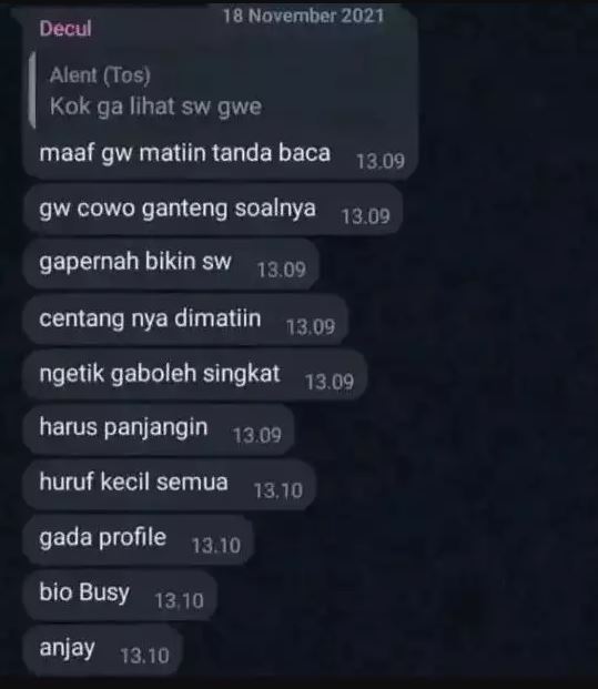 Chat lucu pacar posesif Berbagai sumber
