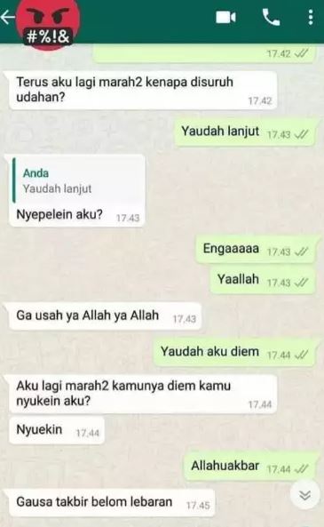 chat lucu pacar ngambek Berbagai sumber