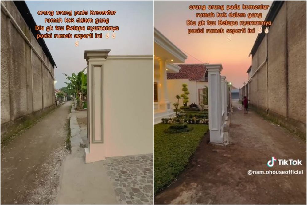 rumah di dalam gang sempit bikin melongo © TikTok