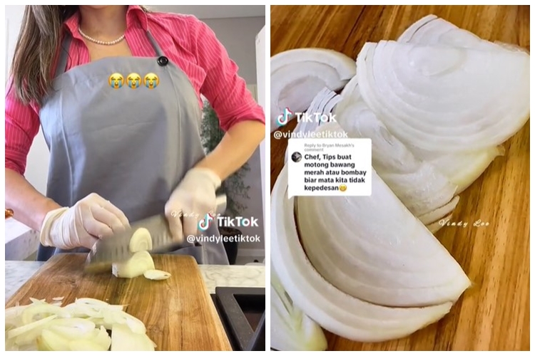 Tak perlu pakai penutup mata, begini trik agar mata tak perih saat memotong bawang bombay