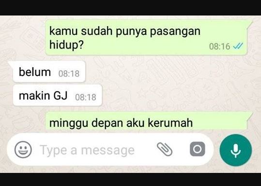Chat lucu mencoba ngajak nikah Berbagai sumber