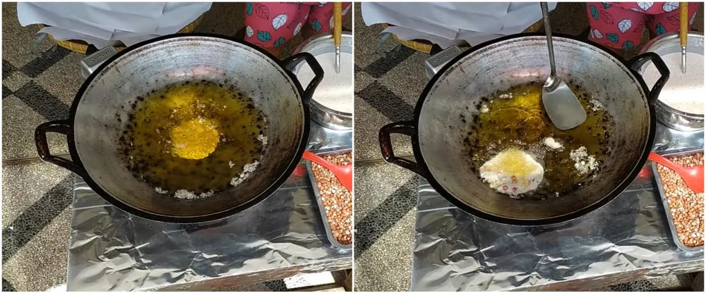 Tanpa teflon atau cetakan khusus, begini trik menggoreng rempeyek bulat agar hasilnya rapi
