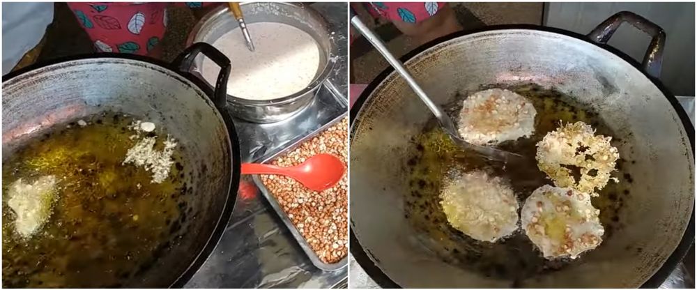 Tanpa teflon atau cetakan khusus, begini trik menggoreng rempeyek bulat agar hasilnya rapi