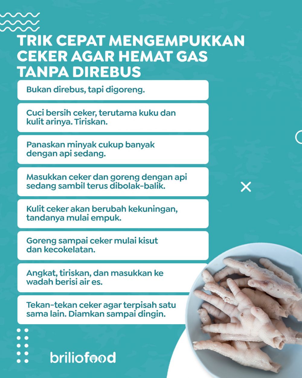 Bukan direbus, ini trik cepat mengempukkan ceker supaya lebih hemat gas