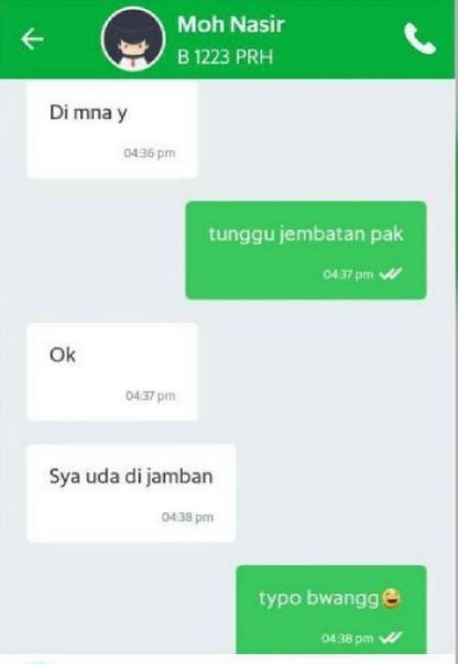 chat lucu driver ojol saat jemput penumpang Berbagai sumber