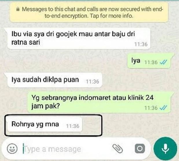 chat lucu driver ojol saat jemput penumpang Berbagai sumber