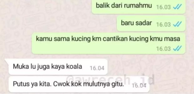 Chat lucu pacar minta putus Berbagai sumber