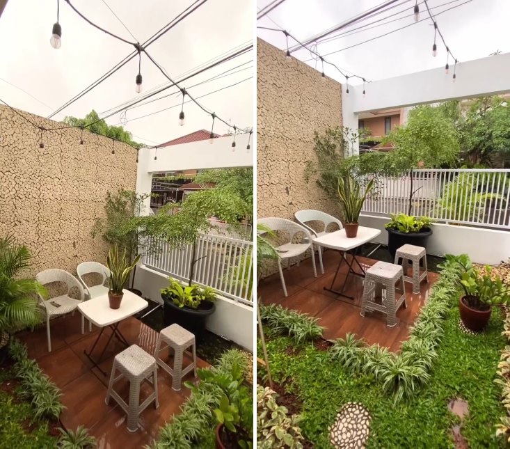 ruang tamu di teras tanpa atap © TikTok