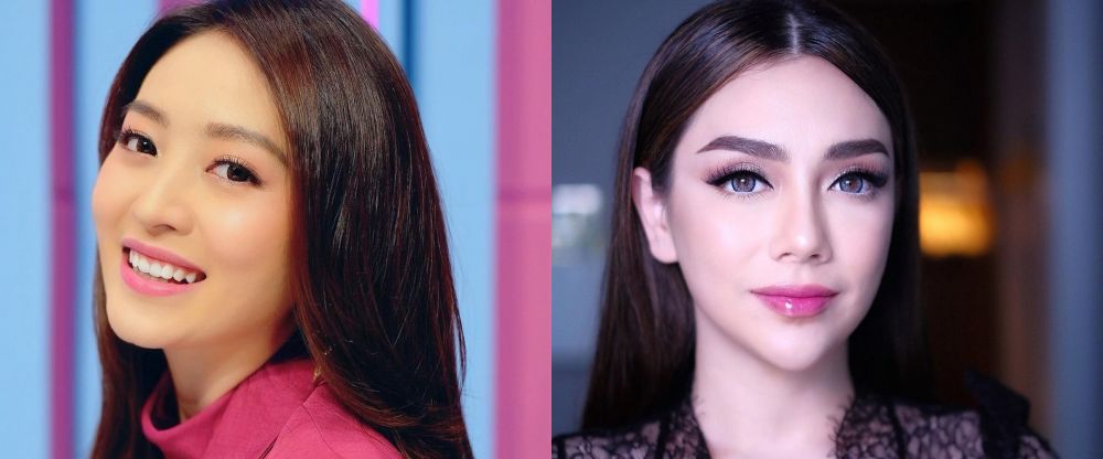 beda gaya makeup natasha wilona & celine evangelista © berbagai sumber