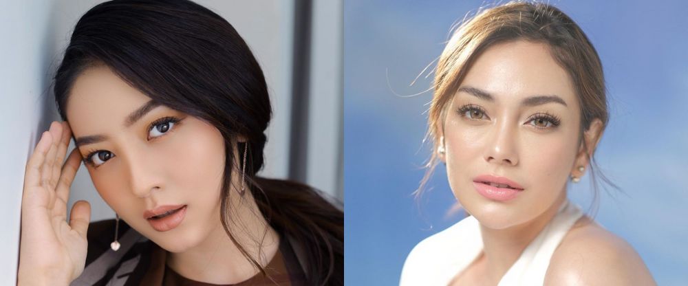 beda gaya makeup natasha wilona & celine evangelista © berbagai sumber